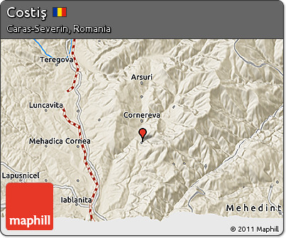 Shaded Relief 3D Map of Costiş