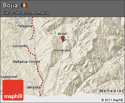 Shaded Relief 3D Map of Bojia