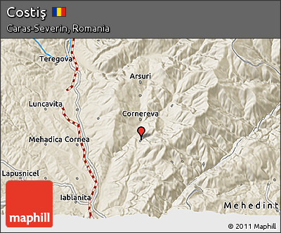 Shaded Relief 3D Map of Costiş