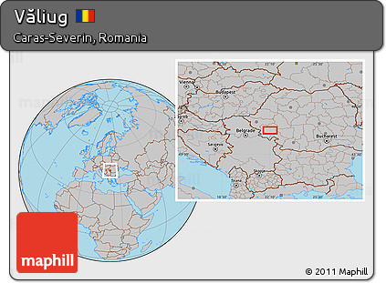 Gray Location Map of Văliug