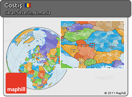 Political Location Map of Costiş
