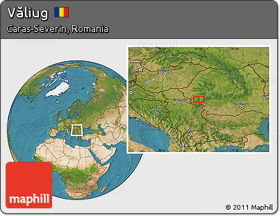 Satellite Location Map of Văliug