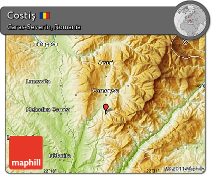 Physical Map of Costiş