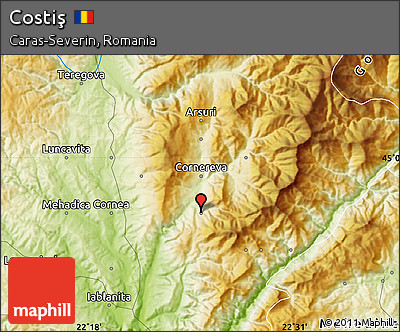 Physical Map of Costiş