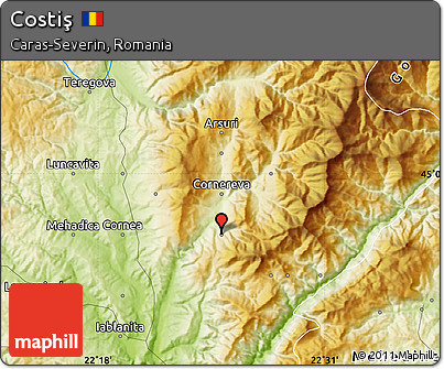 Physical Map of Costiş