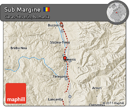Shaded Relief Map of Sub Margine