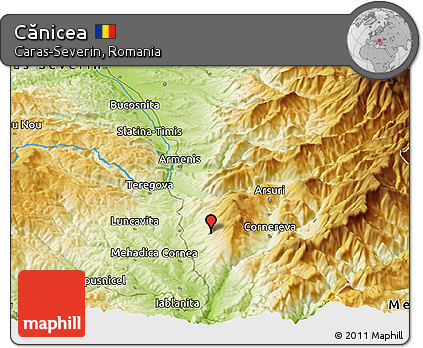 Physical Panoramic Map of Cănicea