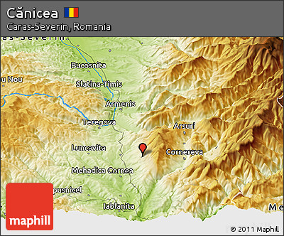 Physical Panoramic Map of Cănicea