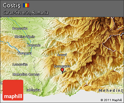 Physical Panoramic Map of Costiş
