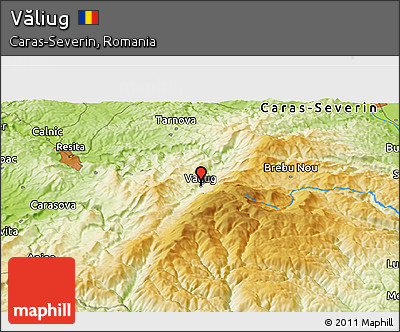 Physical Panoramic Map of Văliug
