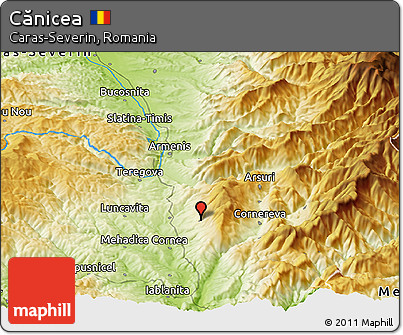 Physical Panoramic Map of Cănicea