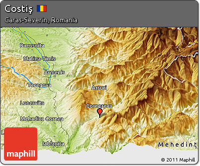 Physical Panoramic Map of Costiş