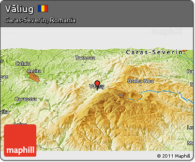 Physical Panoramic Map of Văliug