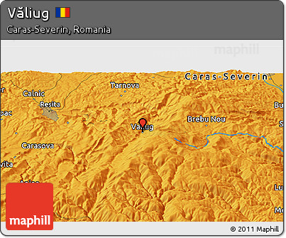 Political Panoramic Map of Văliug