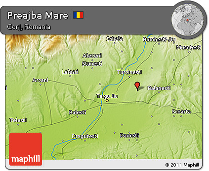 Physical 3D Map of Preajba Mare