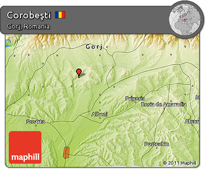 Physical 3D Map of Corobeşti