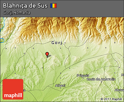 Physical 3D Map of Blahniţa De Sus