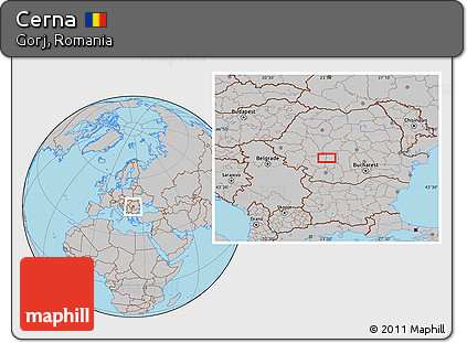 Gray Location Map of Cerna