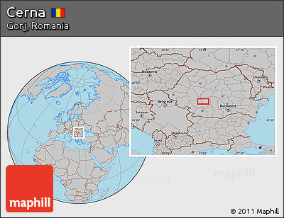 Gray Location Map of Cerna
