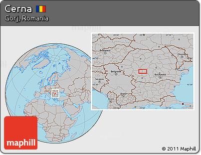 Gray Location Map of Cerna