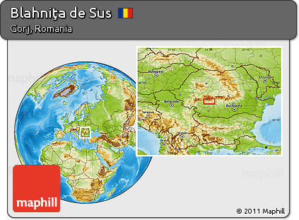 Physical Location Map of Blahniţa De Sus