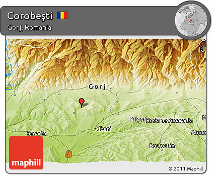 Physical Panoramic Map of Corobeşti