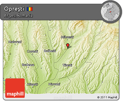 Physical 3D Map of Opreşti