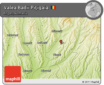 Physical 3D Map of Valea Badii Piţigaia