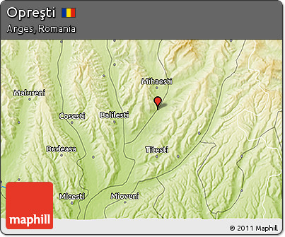 Physical 3D Map of Opreşti