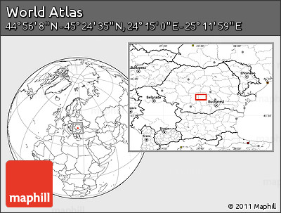 Blank Location Map of the Area around 45° 10' 22" N, 24° 43' 30" E