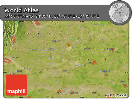 Satellite Map of the Area around 45° 10' 22" N, 27° 16' 29" E