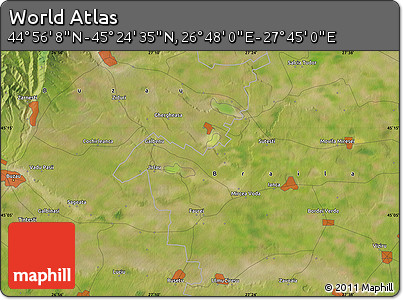 Satellite Map of the Area around 45° 10' 22" N, 27° 16' 29" E