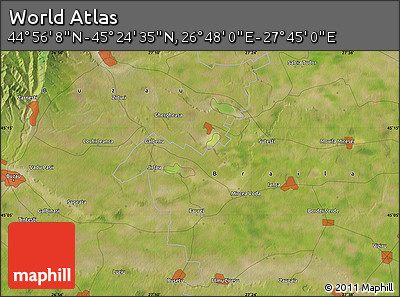Satellite Map of the Area around 45° 10' 22" N, 27° 16' 29" E