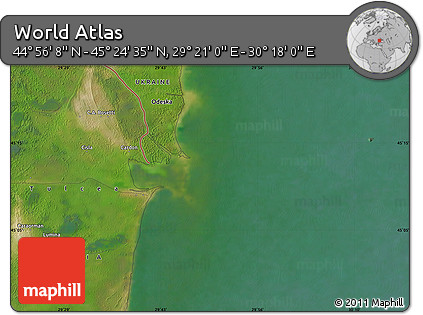 Satellite Map of the Area around 45° 10' 22" N, 29° 49' 30" E