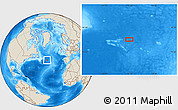 Shaded Relief Location Map of the area around 45° 10' 22" N, 38° 10' 29" W