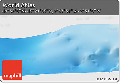 Shaded Relief Panoramic Map of the Area around 45° 10' 22" N, 3° 19' 30" W