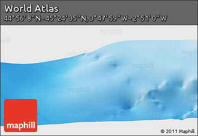 Shaded Relief Panoramic Map of the Area around 45° 10' 22" N, 3° 19' 30" W