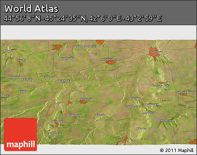 Satellite 3D Map of the Area around 45° 10' 22" N, 42° 34' 30" E