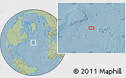 Savanna Style Location Map of the area around 45° 10' 22" N, 42° 25' 29" W, hill shading