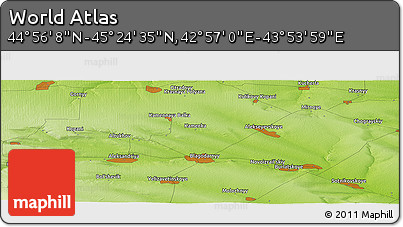 Physical Panoramic Map of the Area around 45° 10' 22" N, 43° 25' 29" E