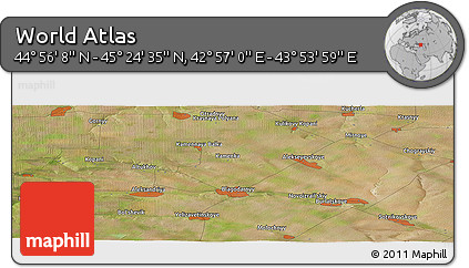 Satellite Panoramic Map of the Area around 45° 10' 22" N, 43° 25' 29" E