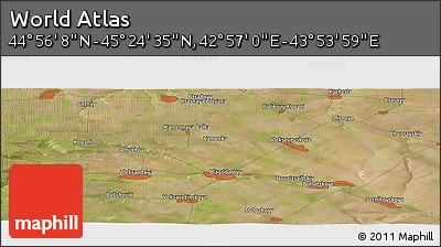Satellite Panoramic Map of the Area around 45° 10' 22" N, 43° 25' 29" E