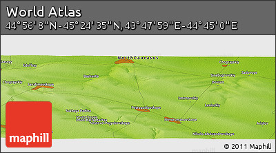 Physical Panoramic Map of the Area around 45° 10' 22" N, 44° 16' 29" E