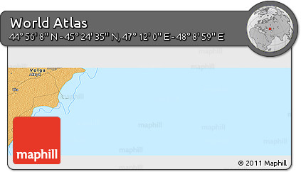 Political Panoramic Map of the Area around 45° 10' 22" N, 47° 40' 29" E