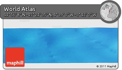 Shaded Relief Panoramic Map of the Area around 45° 10' 22" N, 4° 10' 30" W