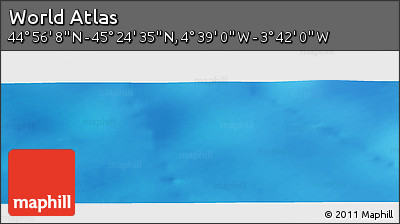 Shaded Relief Panoramic Map of the Area around 45° 10' 22" N, 4° 10' 30" W