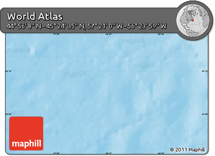 Physical Map of the Area around 45° 10' 22" N, 56° 52' 30" W