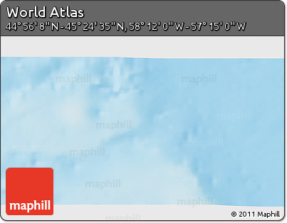 Physical 3D Map of the Area around 45° 10' 22" N, 57° 43' 30" W