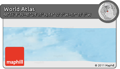 Physical Panoramic Map of the Area around 45° 10' 22" N, 57° 43' 30" W
