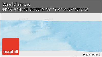 Physical Panoramic Map of the Area around 45° 10' 22" N, 57° 43' 30" W